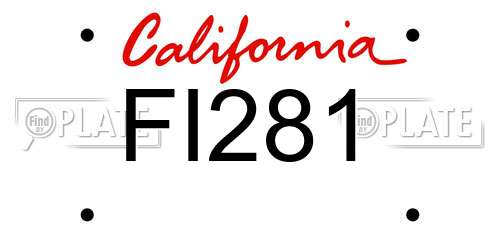 FI281 California License Plate
