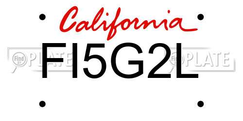 FI5G2L California License Plate