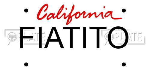 FIATITO California License Plate