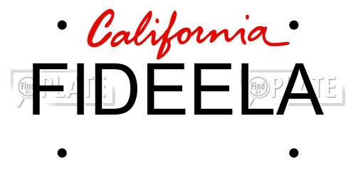 FIDEELA California License Plate