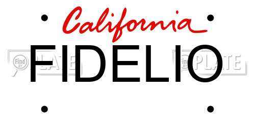 FIDELIO California License Plate