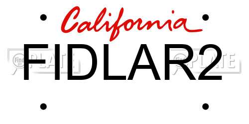 FIDLAR2 California License Plate