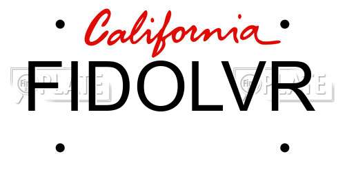 FIDOLVR California License Plate
