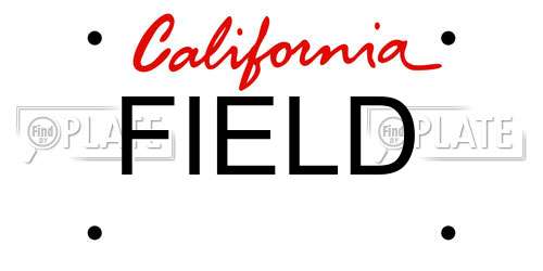 FIELD California License Plate