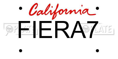 FIERA7 California License Plate