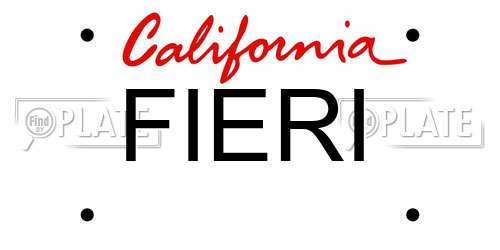 FIERI California License Plate