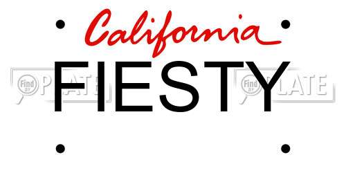 FIESTY California License Plate