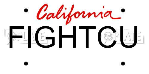 FIGHTCU California License Plate