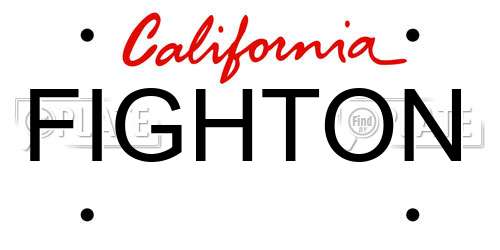 FIGHTON California License Plate