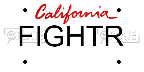 FIGHTR California License Plate