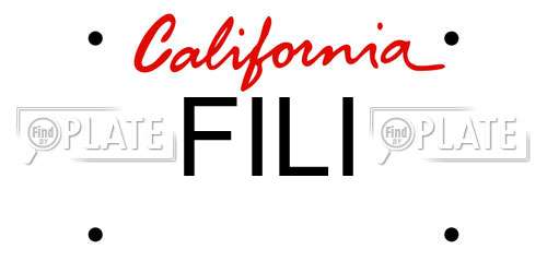 FILI California License Plate