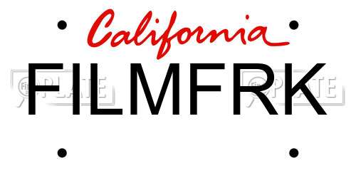FILMFRK California License Plate