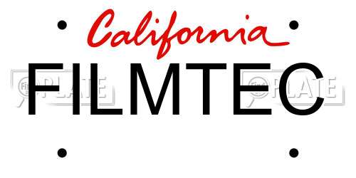 FILMTEC California License Plate