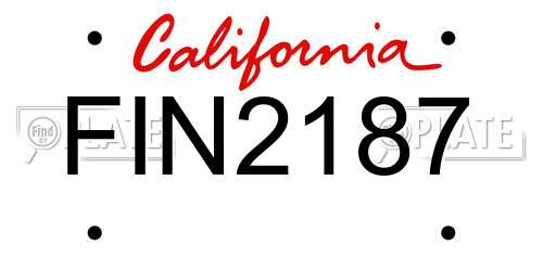 FIN2187 California License Plate
