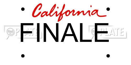 FINALE California License Plate