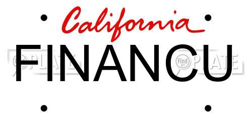 FINANCU California License Plate