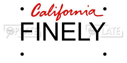 FINELY California License Plate