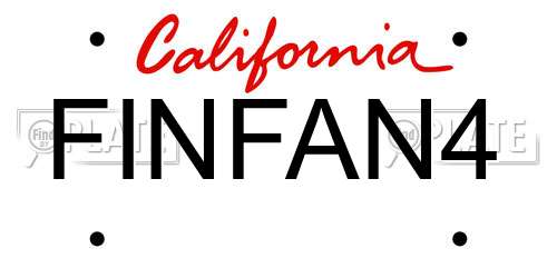 FINFAN4 California License Plate