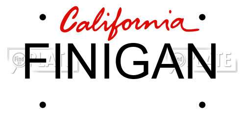 FINIGAN California License Plate