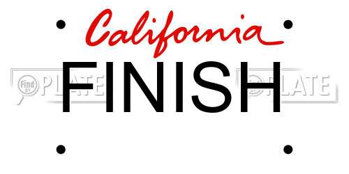 FINISH California License Plate