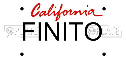 FINITO California License Plate