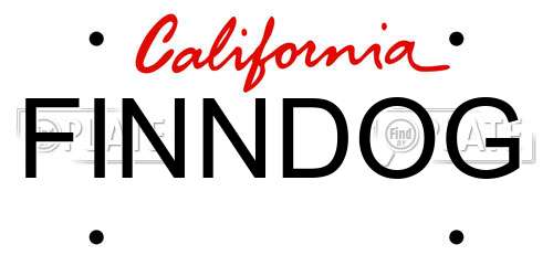 FINNDOG California License Plate