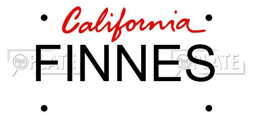 FINNES California License Plate