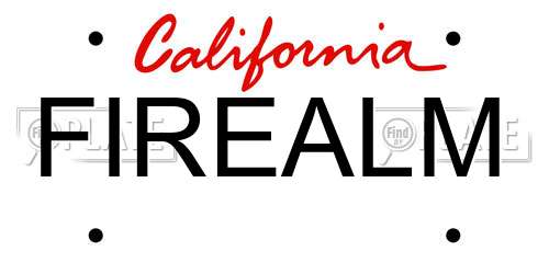 FIREALM California License Plate