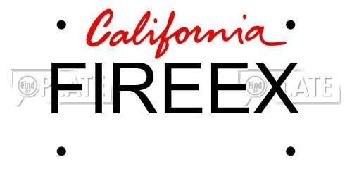 FIREEX California License Plate