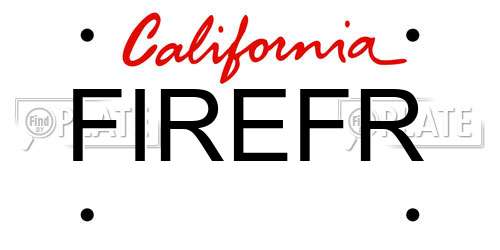 FIREFR California License Plate