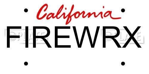 FIREWRX California License Plate