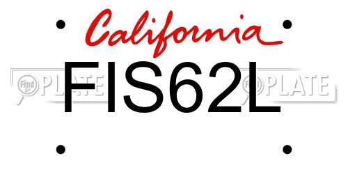 FIS62L California License Plate