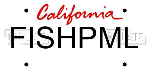 FISHPML California License Plate