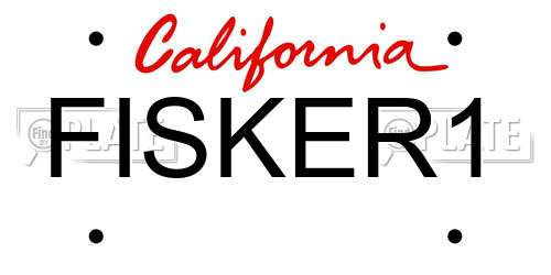 FISKER1 California License Plate