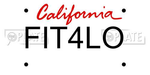FIT4LO California License Plate