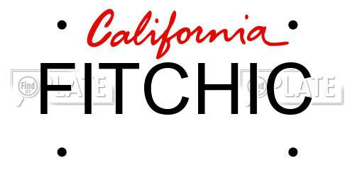 FITCHIC California License Plate