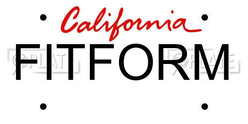 FITFORM California License Plate