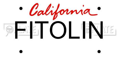 FITOLIN California License Plate