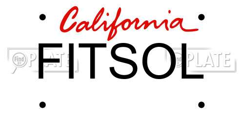FITSOL California License Plate