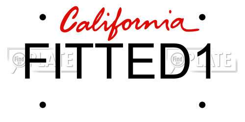 FITTED1 California License Plate