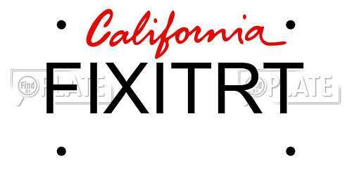 FIXITRT California License Plate