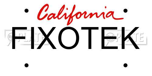 FIXOTEK California License Plate