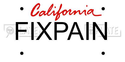 FIXPAIN California License Plate