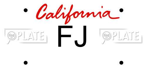 FJ California License Plate
