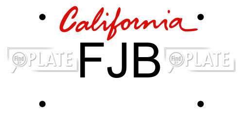FJB California License Plate