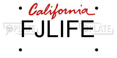 FJLIFE California License Plate