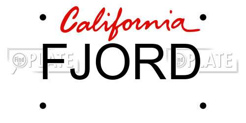 FJORD California License Plate