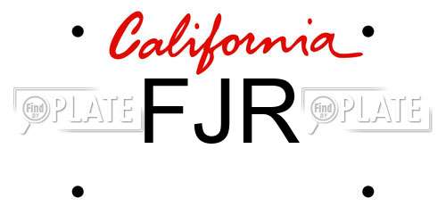 FJR California License Plate