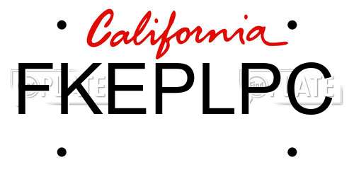 FKEPLPC California License Plate