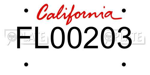FL00203 California License Plate